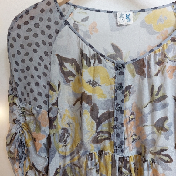 Floral 100% Silk Blouse - Picture 3 of 7